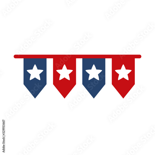 memorial day pendants with stars decoration american celebration flat style icon