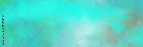 vintage painted art vintage horizontal background banner with turquoise, sky blue and powder blue color