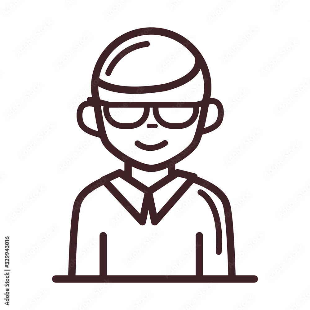 avatar male man portrait cartoon character line style icon avatar male man portrait cartoon character line style icon