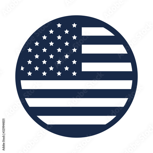 memorial day flag round button decoration american celebration silhouette style icon