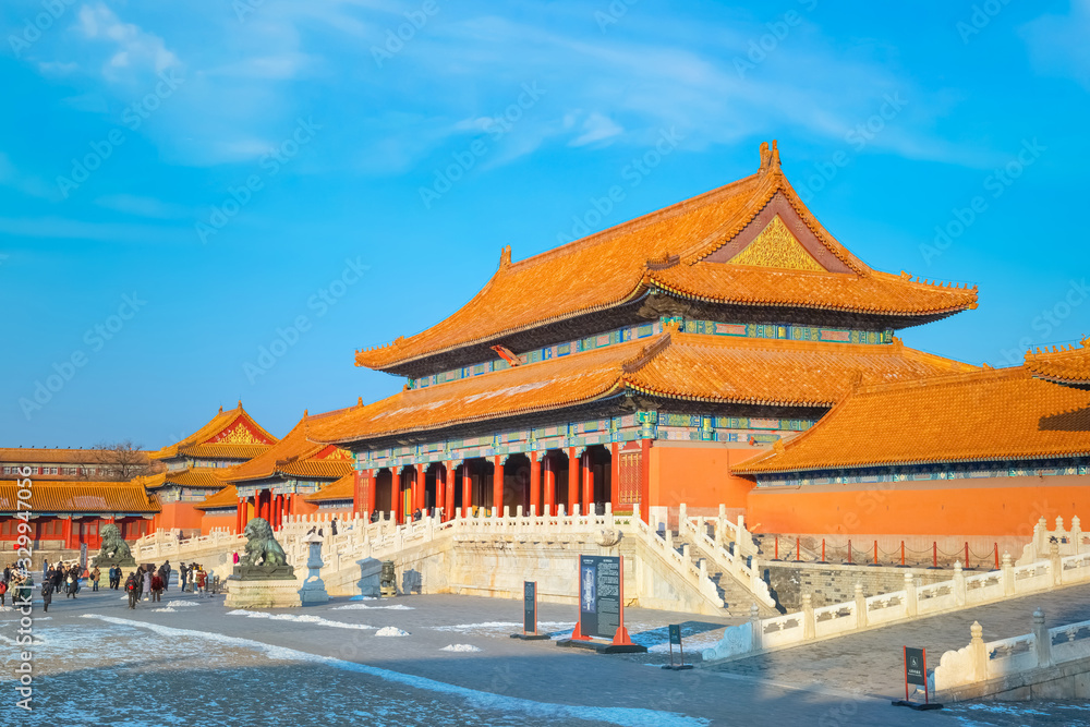 Fototapeta premium Taihemen (Gate of Supreme Harmony) in the Forbidden city, Beijing, China