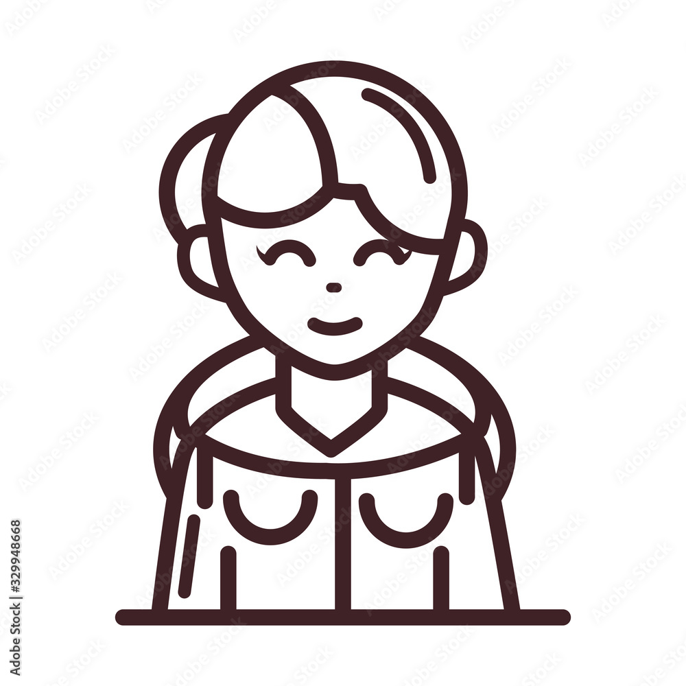 avatar woman female character portrait cartoon line style icon avatar woman female character portrait cartoon line style icon