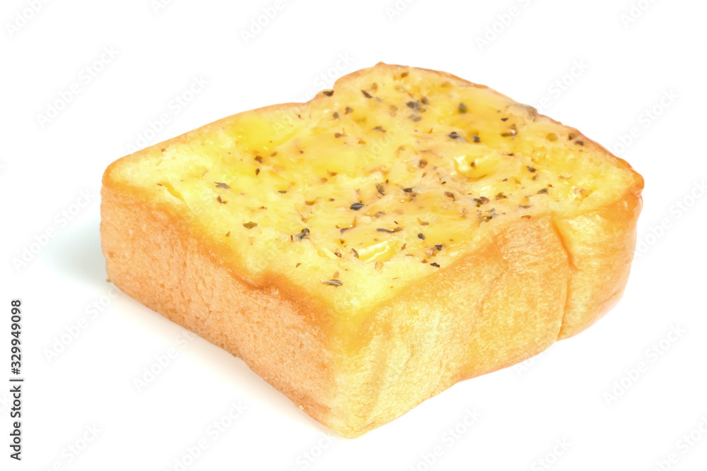 Garlic Bread with Cheese isolated on white background Garlic Bread with Cheese isolated on white background
