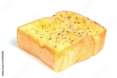 Garlic Bread with Cheese isolated on white background