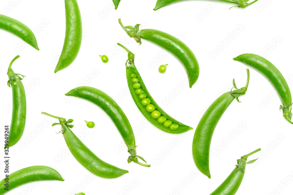 Green peas isolated on white background Green peas isolated on white background
