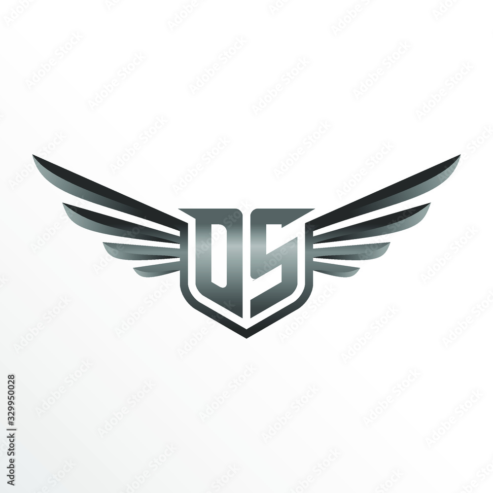 Initial Letter DS with Wings Initial Letter DS with Wings