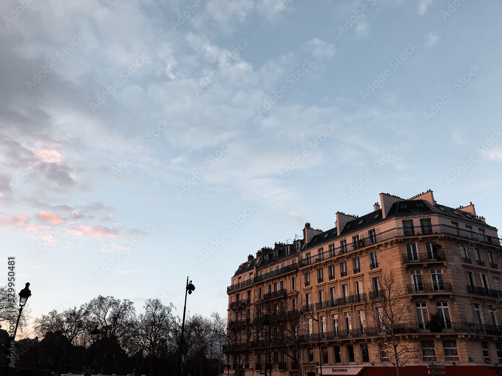 Paris, France - January 23, 2018: View from the streets of the city of Paris.
