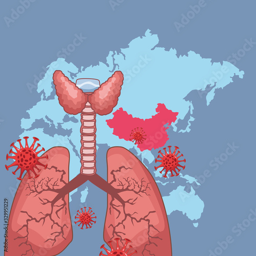 lungs and planet corona virus scene