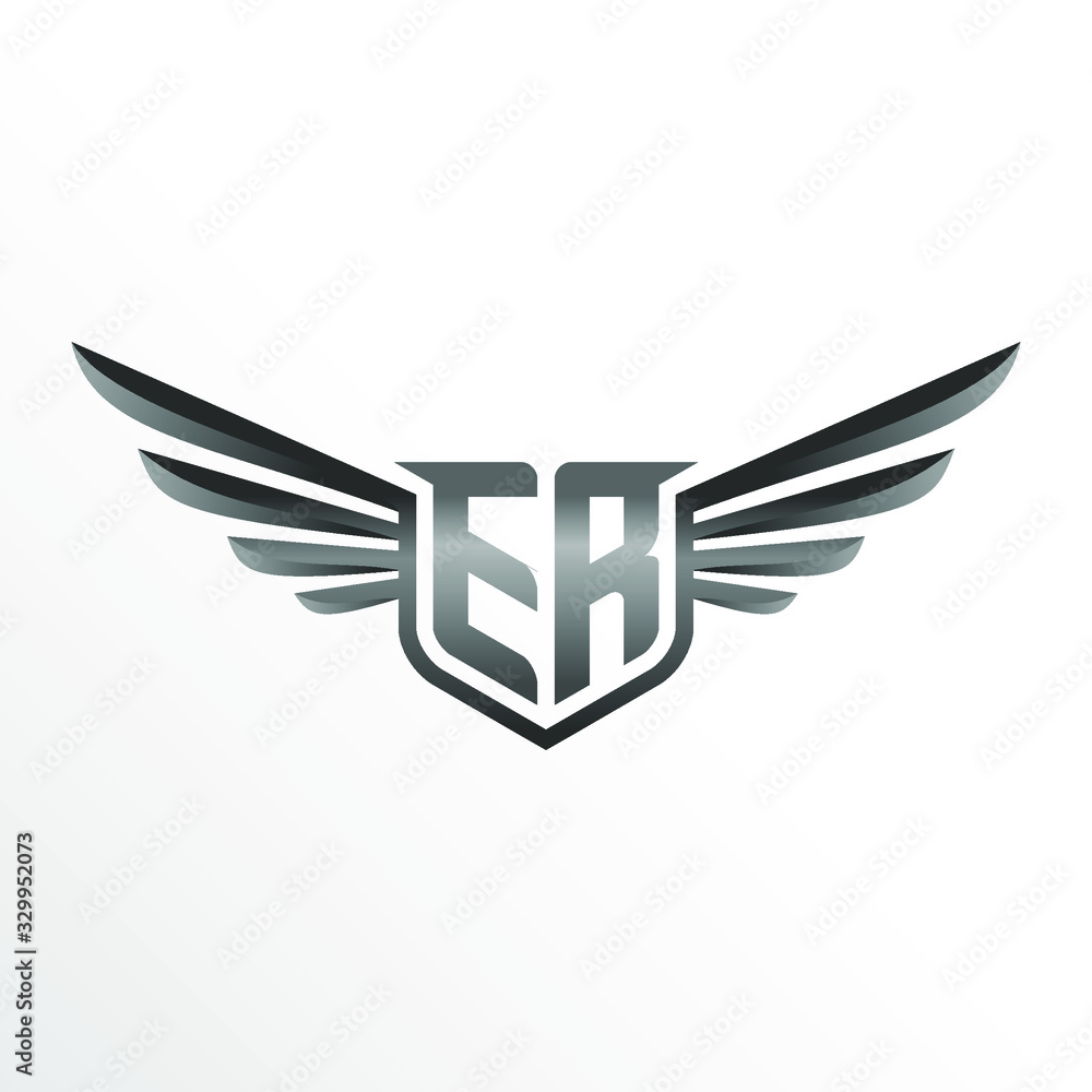 Initial Letter ER with Wings Initial Letter ER with Wings