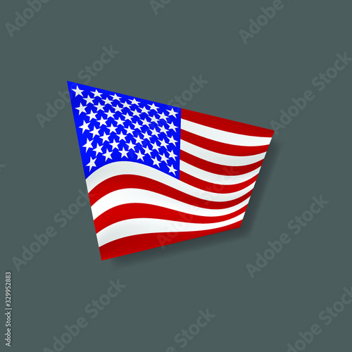 USA flag vector, national sign