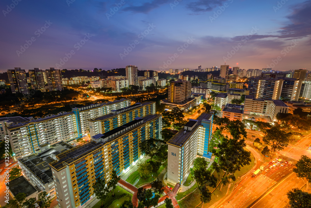 Obraz premium SIngapore 2018 Blue hour at Jalan Bukit merah