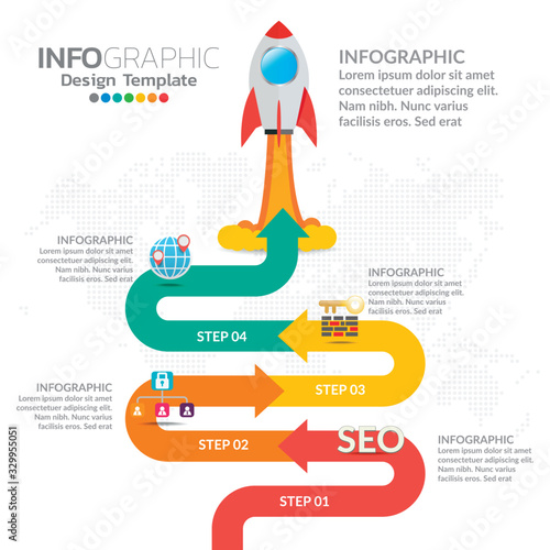 Business timeline workflow infographics. Corporate milestones with arrows.