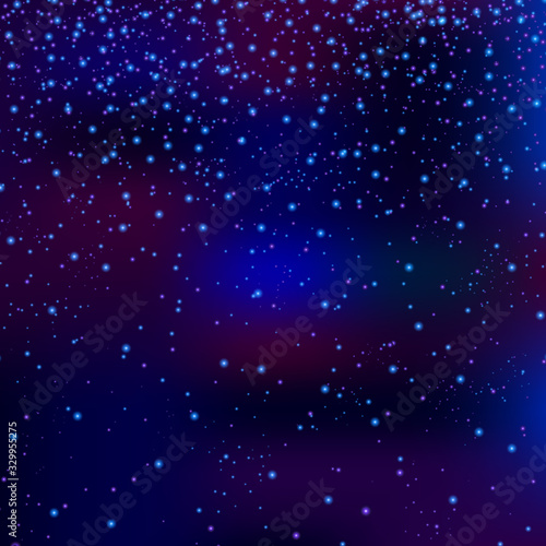 Space background with stars, starry night sky, vector illustration.
