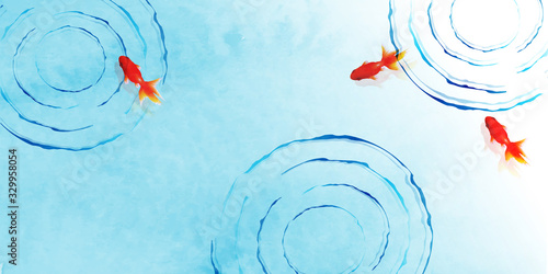 金魚　暑中見舞い　夏　背景