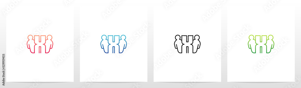Humans Besides Letter Logo Design X Humans Besides Letter Logo Design X