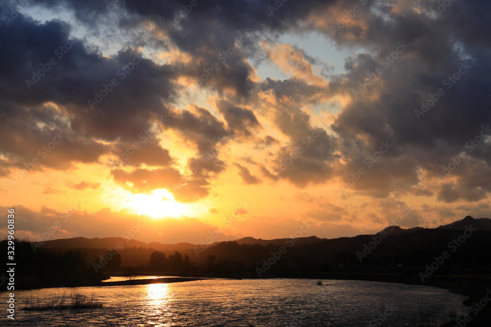 Obraz premium 夕焼け空 美しい風景