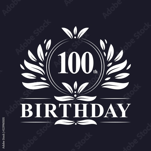100th Birthday logo, 100 years Birthday celebration.