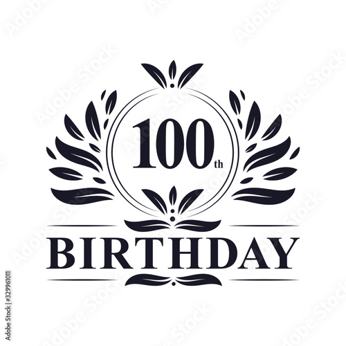 100 years Birthday logo, 100th Birthday celebration.