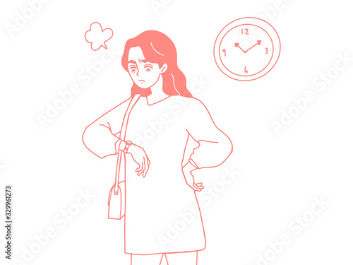 woman upset about someone being late