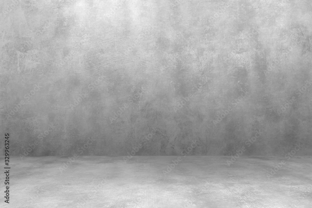 Empty room with white wall and concrete floor Stock Illustration