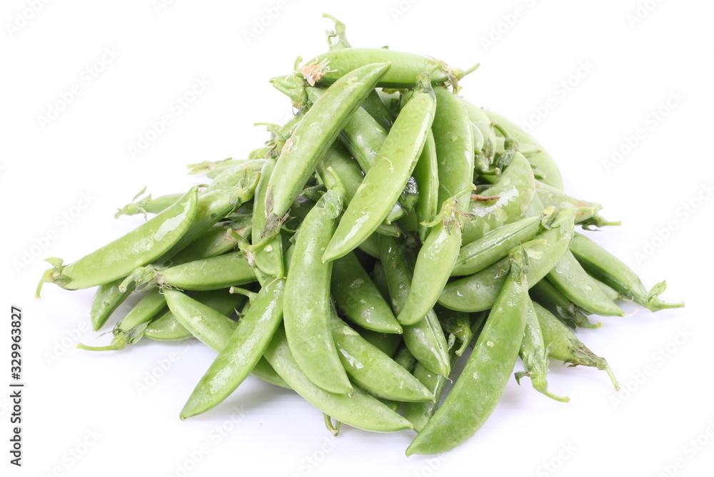 Fresh green peas isolated on white background Fresh green peas isolated on white background