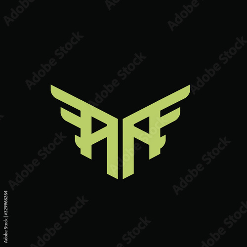 gold luxury Initial aa wing shield logo icon design vector