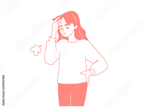 woman feeling tired of something
