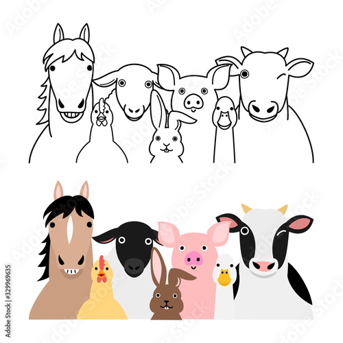 Farm animals group set