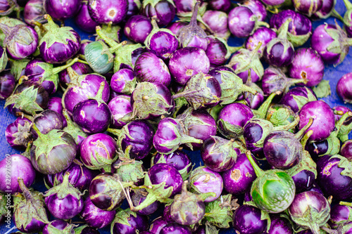 Thai eggplant is commonly used in Thai cuisine. Close up