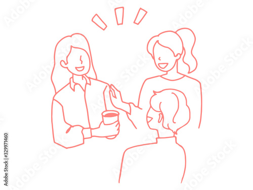 women gathering and talking in group