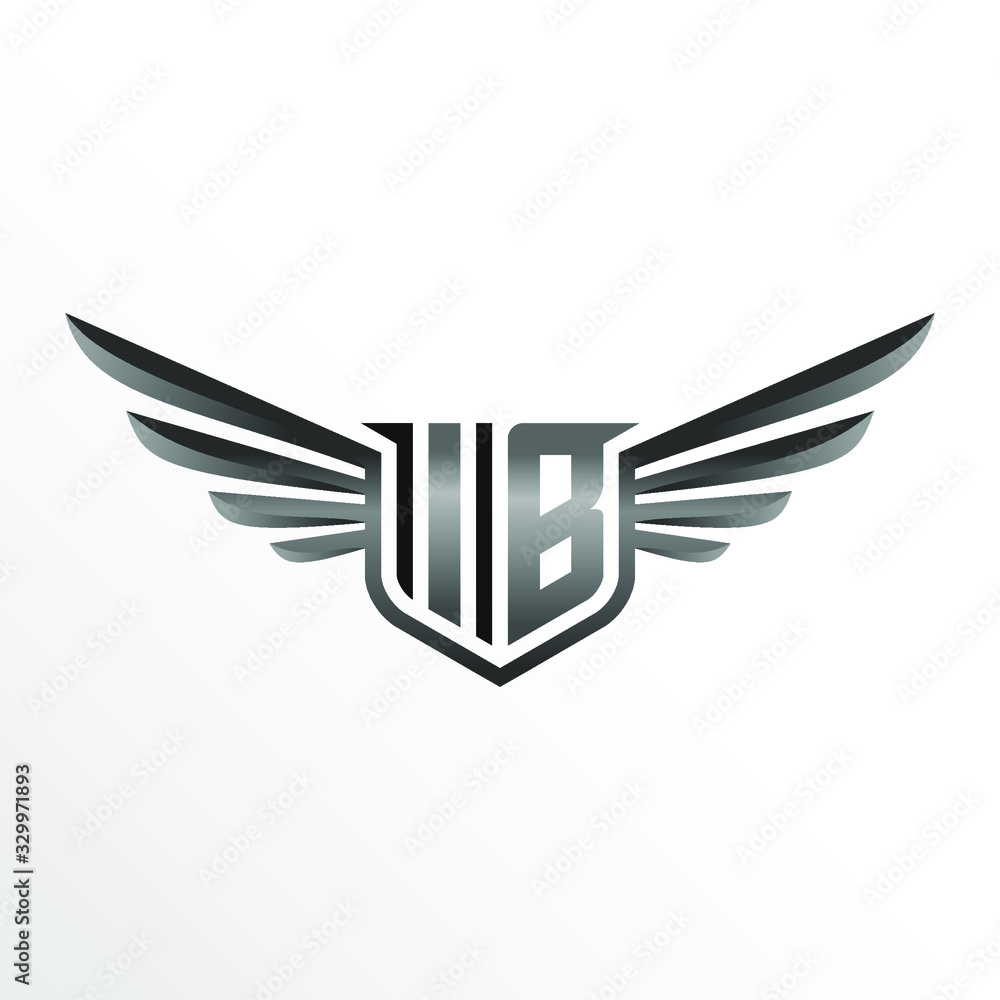 Initial Letter IB with Wings Initial Letter IB with Wings