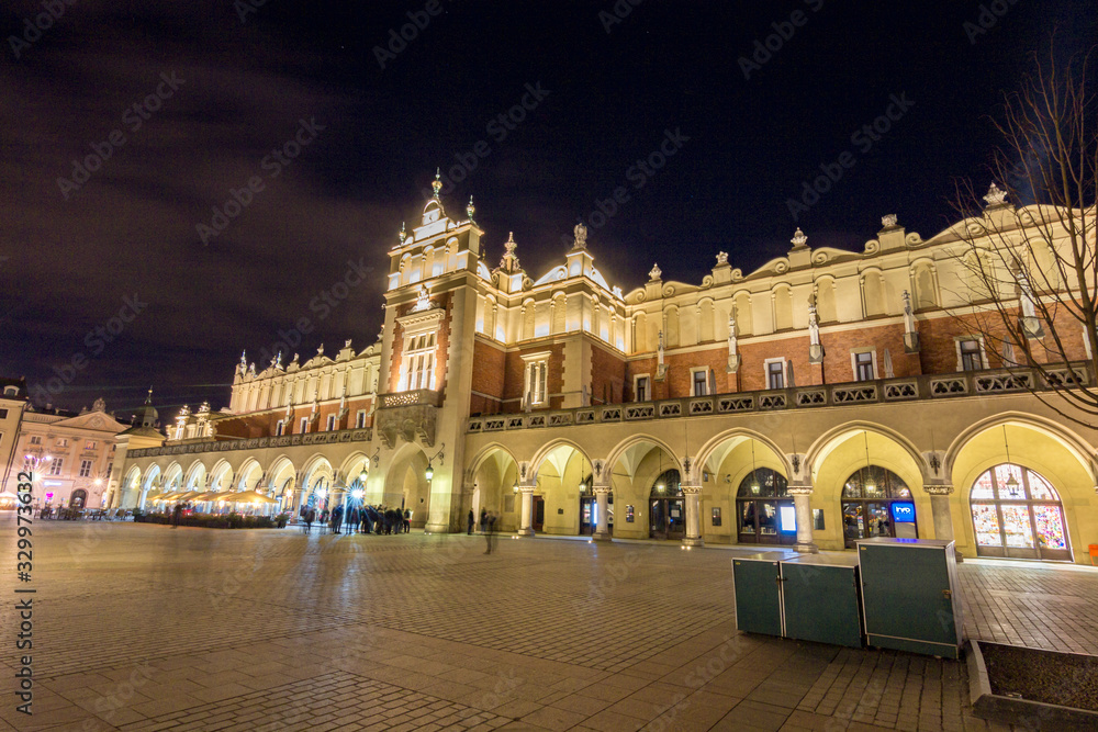 Naklejka premium The Main Market Square in Krakow (Poland)
