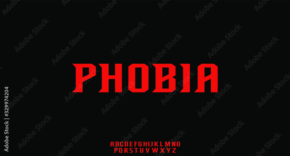 Fototapeta premium phobia, modern display font vector typeset