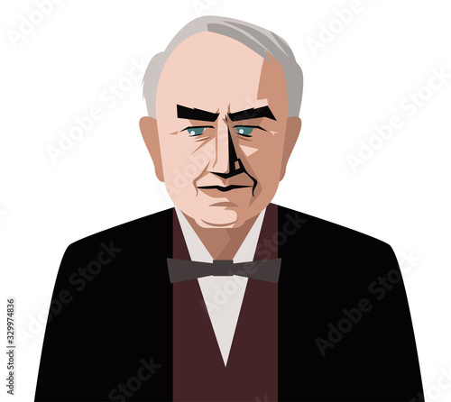 edison american inventor face portrait
