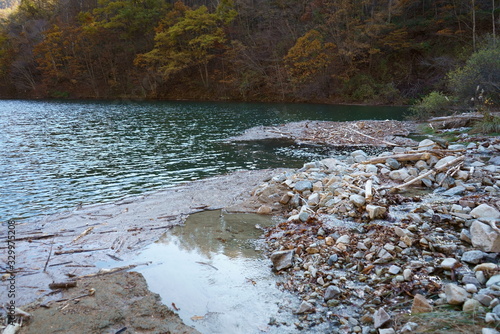 Dam lake rough after typhoon photo