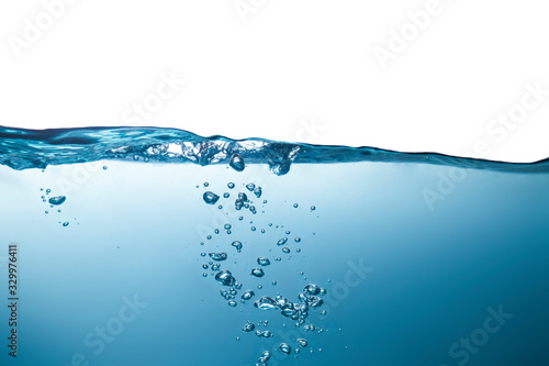 Beautiful water waves Splashed water wave in clean blue water