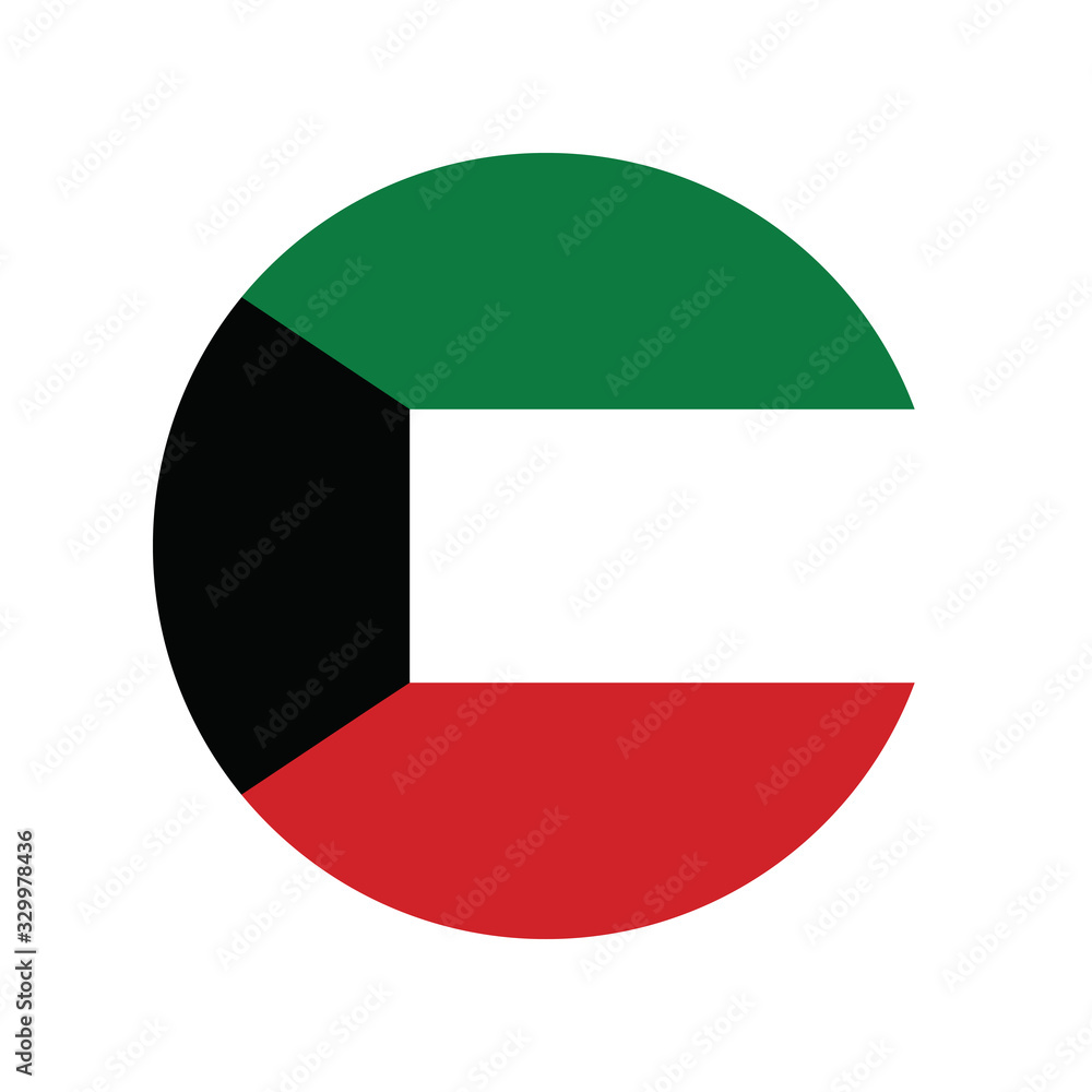 Kuwait flag in glossy round button of icon. flag logo of Kuwait emblem isolated on white background, Kuwait national concept sign, Vector illustration. Kuwait flag in glossy round button of icon. flag logo of Kuwait emblem isolated on white background, Kuwait national concept sign, Vector illustration.