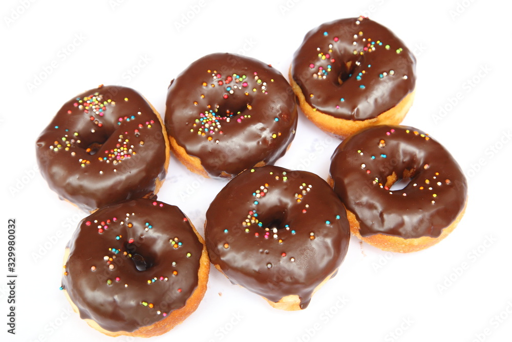 Delicious Donut with Sprinkles Isolated on White Background Delicious Donut with Sprinkles Isolated on White Background