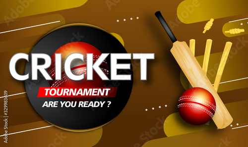 illustration of Cricket live with ball for Cricket Championship cricket sports background - Vector
