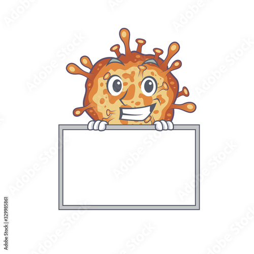 Smiley retro virus corona cartoon character style bring board