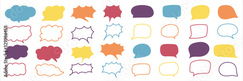 Speech bubble, speech balloon, Doodle Hand drawn vector collection.