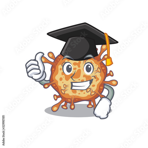 A picture of retro virus corona with black hat for graduation ceremony