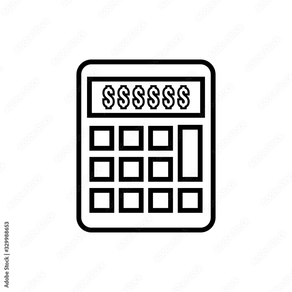 calculator math device line style icon calculator math device line style icon