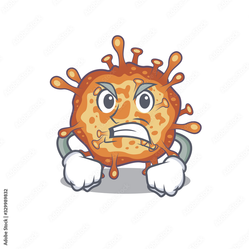 Retro virus corona cartoon character design with angry face Retro virus corona cartoon character design with angry face