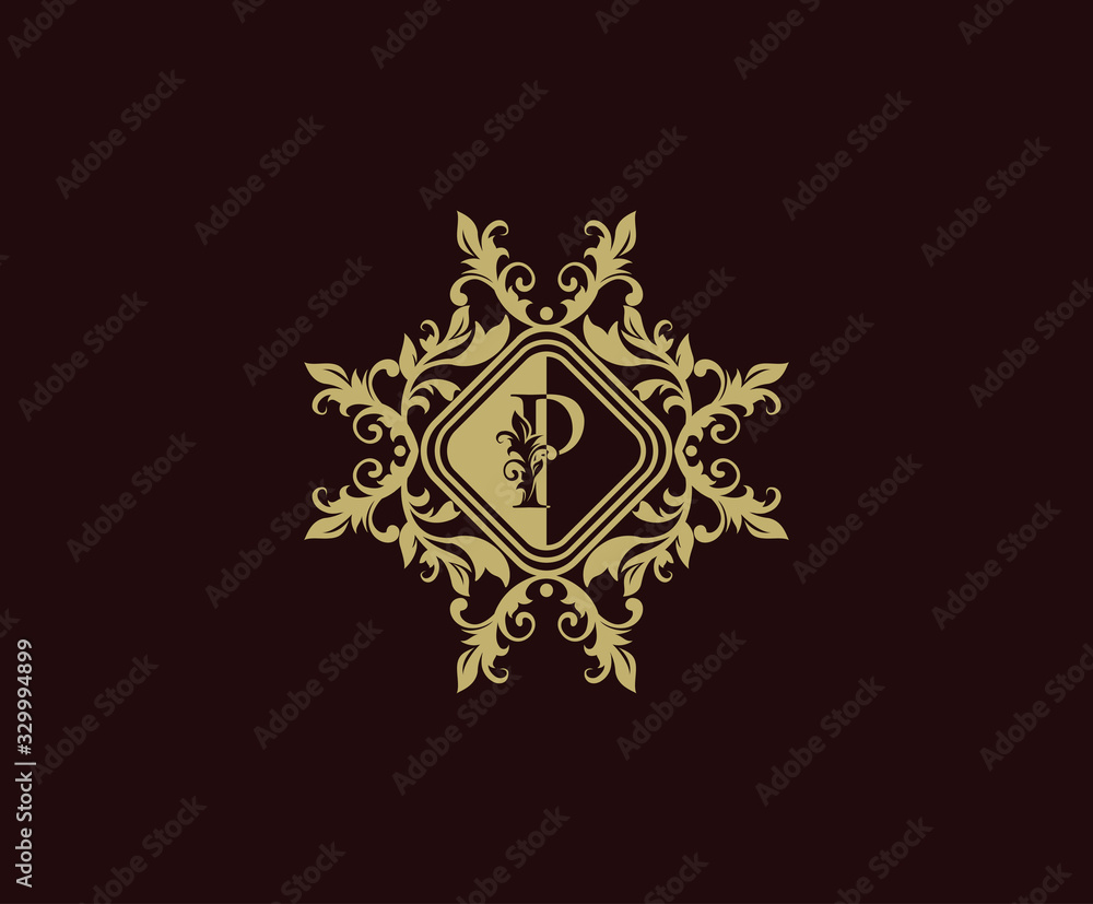 Luxury logo design with initial P. Elegant flourishes P Letter. Border carved frame logo template. Vintage vector element. Luxury logo design with initial P. Elegant flourishes P Letter. Border carved frame logo template. Vintage vector element.