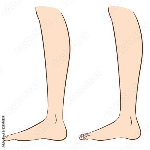 Human body parts. Vector illustrations of human feet.