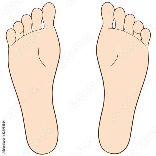 Left and right foot soles illustration.