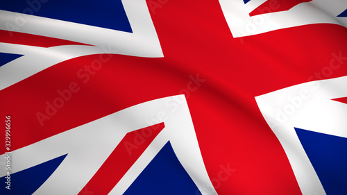The national flag of the United Kingdom (British flag) - Highly detailed realistic 3D rendering