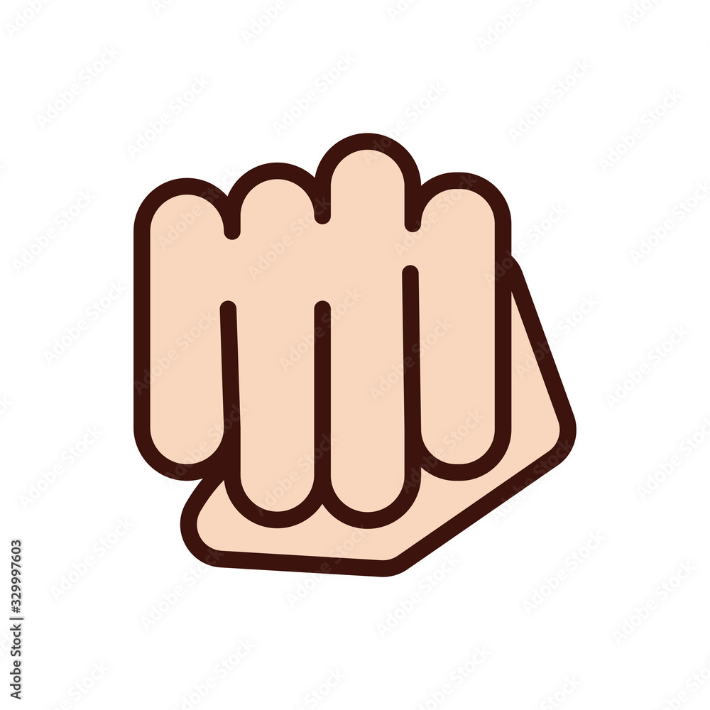 fist hand signal line and fill style fist hand signal line and fill style