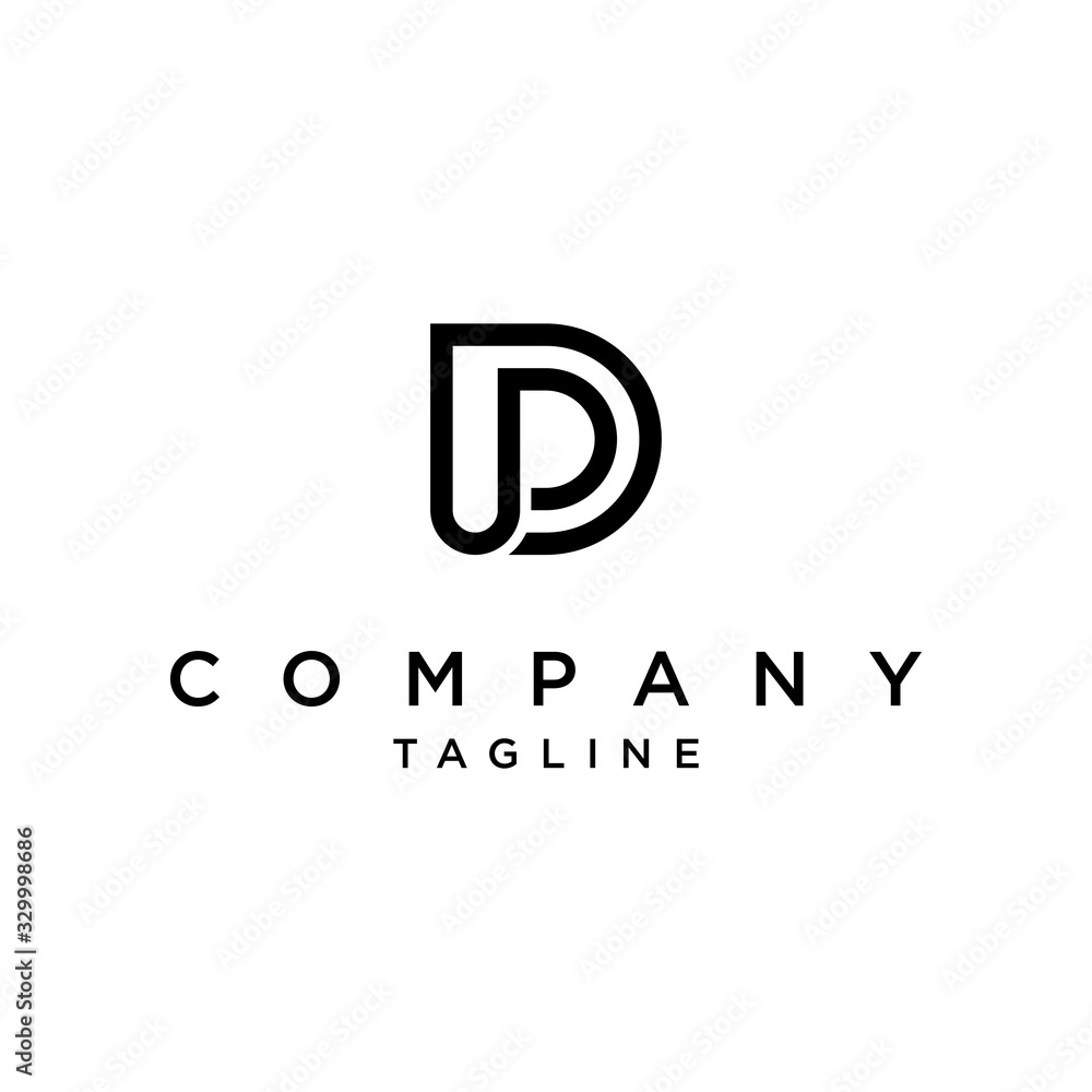 D and P line monogram lettering design logo vector D and P line monogram lettering design logo vector